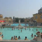 Széchenyi Baths outdoor thermal pool in City Park, Budapest